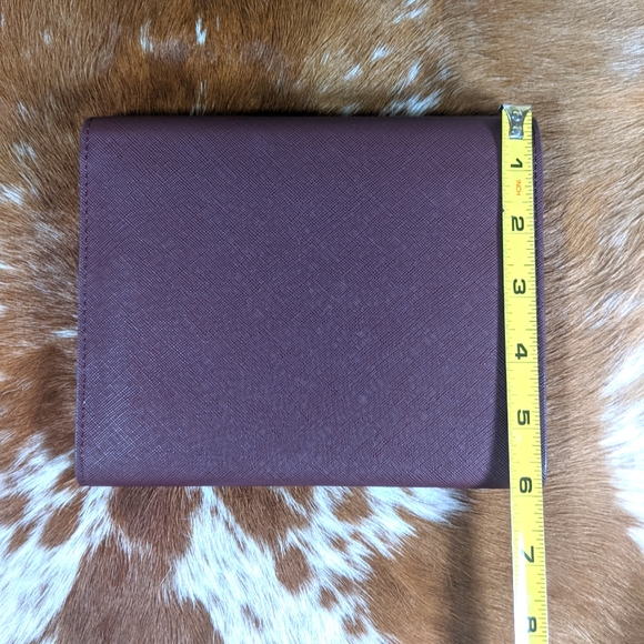 Parfois Saffiano Leather Tablet Holder Notebook Agenda Dark Purple - Picture 3 of 8